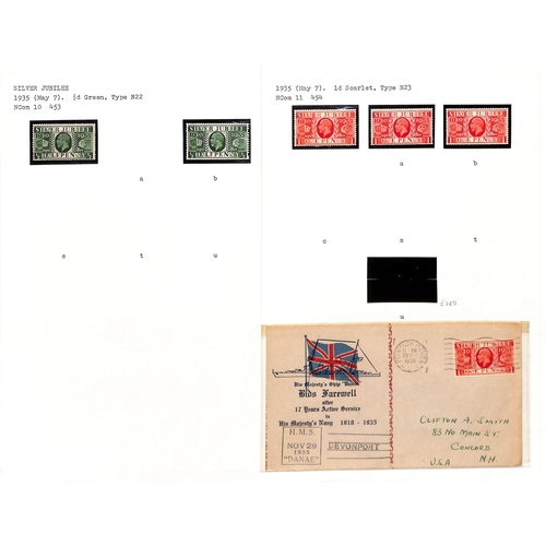 67 - 1912-35 KGV Mint and used selection on pages including Specimen overprints with 1912-24 3d type 23 o... 