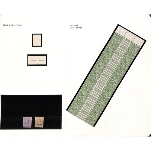 67 - 1912-35 KGV Mint and used selection on pages including Specimen overprints with 1912-24 3d type 23 o... 