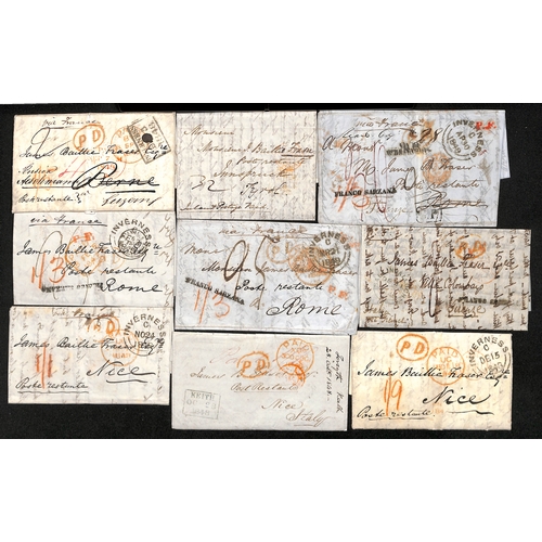 93 - 1848-49 Entire letters from Scotland (14, eleven from Inverness) or England (2), also two letters po... 