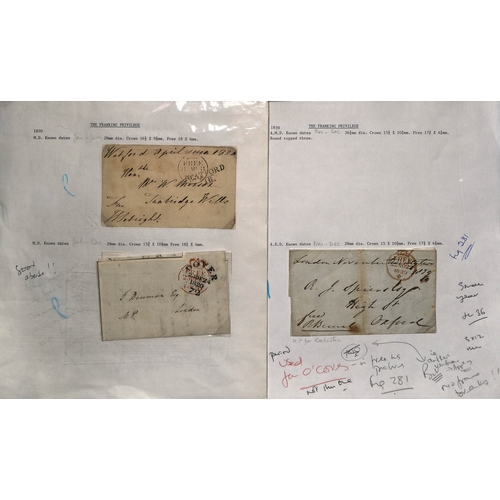 174 - 1808-40 Entire letters or entires (24) and fronts (41) all with single or double rim crowned circle ... 