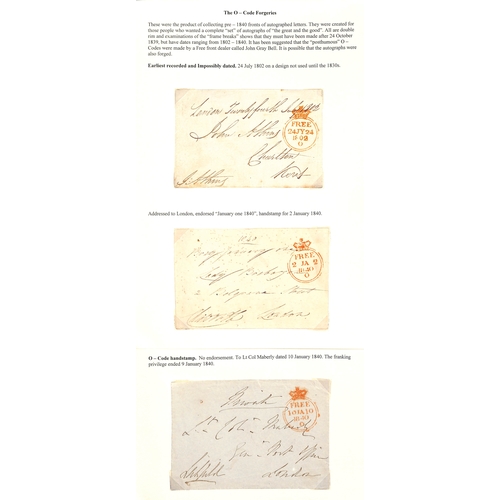 175 - O Code Forgeries. 1802-40 Fronts with forged 