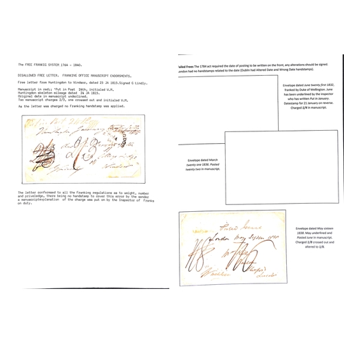 177 - 1789-1839 Entire letters or entires (10) and a front including 1789 franked letter from Ludlow to Lo... 