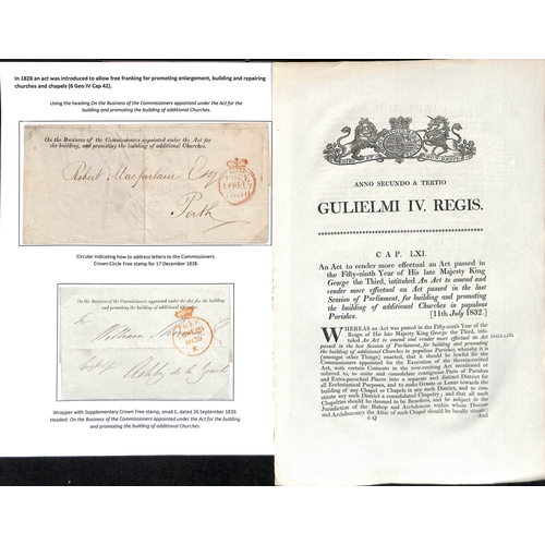 206 - Building of Additional Churches. 1838-39 Lettersheets with the printed heading 