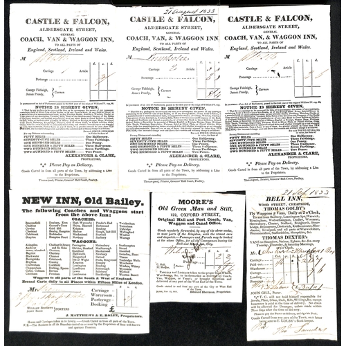 237 - Coaching Receipts - London. c.1800-60 Printed receipts from London coaching inns for the carriage of... 