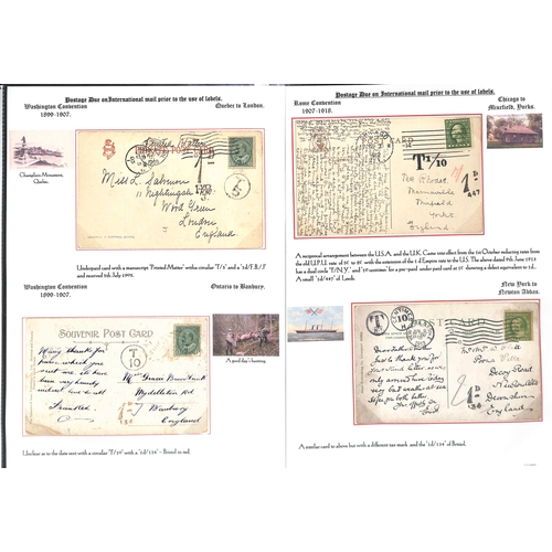 253 - 1855-1912 Underpaid covers and cards from abroad including picture postcards deemed liable to letter... 