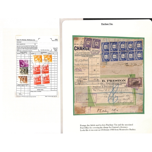 258 - Customs Charges/Accumulated Charges. 1938-92 Covers or parcel address panels with customs duty or pu... 