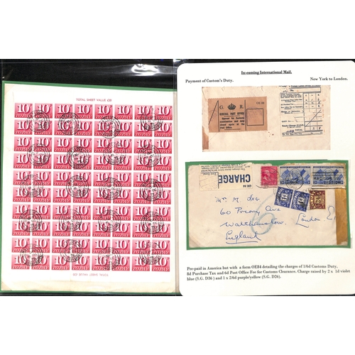 258 - Customs Charges/Accumulated Charges. 1938-92 Covers or parcel address panels with customs duty or pu... 