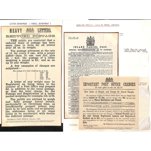 98 - Post Offices Notices. 1885-87 Notices comprising 1885 (Dec.) notice on the reduced scale of postage ... 