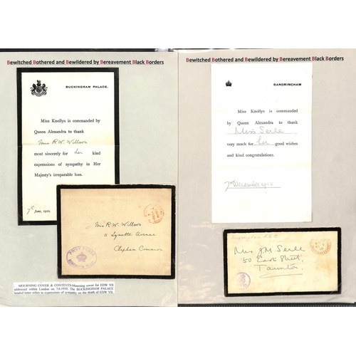 274 - King Edward VII/Queen Alexandria. 1901-25 Mourning covers, letters, ephemera and picture postcards i... 