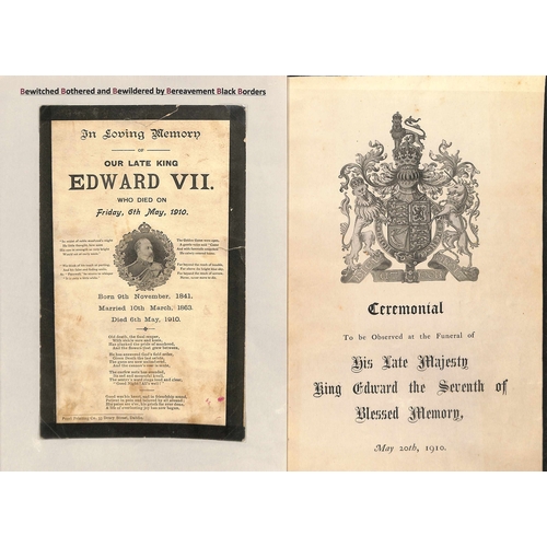 274 - King Edward VII/Queen Alexandria. 1901-25 Mourning covers, letters, ephemera and picture postcards i... 