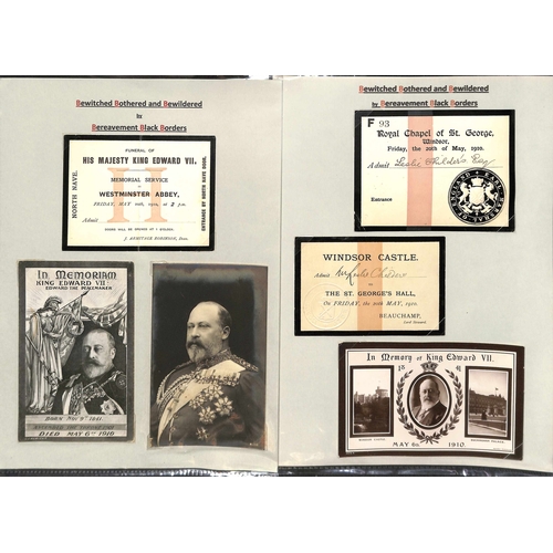 274 - King Edward VII/Queen Alexandria. 1901-25 Mourning covers, letters, ephemera and picture postcards i... 