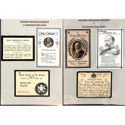 274 - King Edward VII/Queen Alexandria. 1901-25 Mourning covers, letters, ephemera and picture postcards i... 