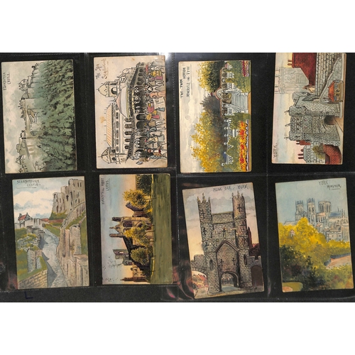 268 - 1895-1917 Handpainted picture postcards, most in colour, many very well done, four unused, one on a ... 