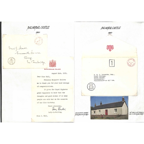 273 - Balmoral Castle. 1894-2002 Covers and cards with circular datestamps of Balmoral Castle (52, some on... 