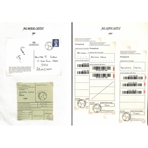 273 - Balmoral Castle. 1894-2002 Covers and cards with circular datestamps of Balmoral Castle (52, some on... 