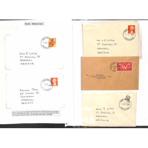 273 - Balmoral Castle. 1894-2002 Covers and cards with circular datestamps of Balmoral Castle (52, some on... 