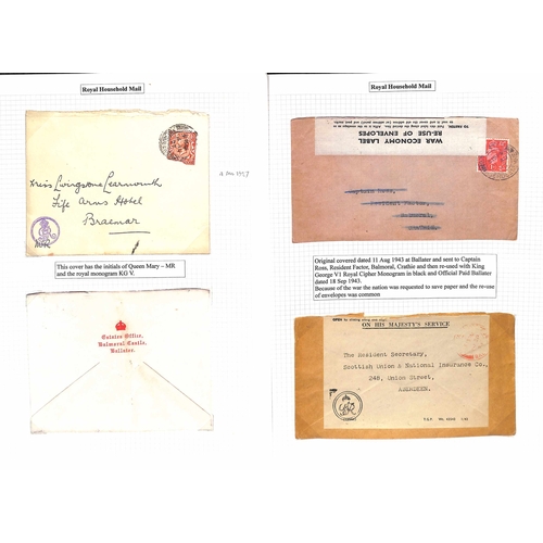 273 - Balmoral Castle. 1894-2002 Covers and cards with circular datestamps of Balmoral Castle (52, some on... 