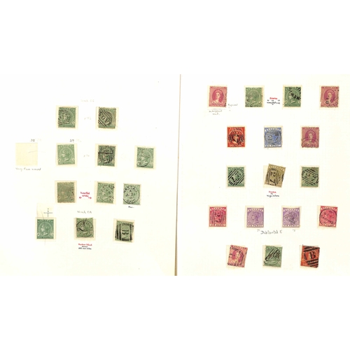 385 - 1859-90 QV Issues, mint and used selection on pages with G.B 1d red cancelled 