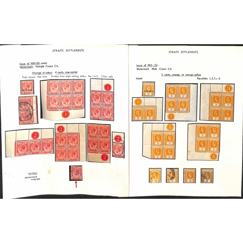 1172 - 1912-23 Multiple Crown CA 1c - $5, study on pages including Specimens (with additional 10c, 45c, $2 ... 