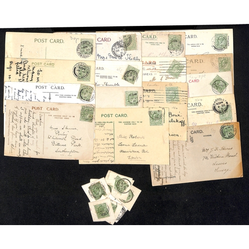 63 - 1911-12 KEVII ½d on picture postcards, virtually all Harrison printings, various shades, includ... 