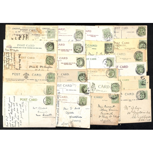 63 - 1911-12 KEVII ½d on picture postcards, virtually all Harrison printings, various shades, includ... 