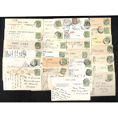 63 - 1911-12 KEVII ½d on picture postcards, virtually all Harrison printings, various shades, includ... 