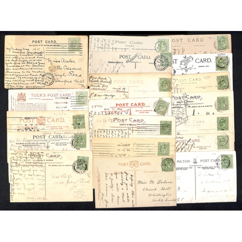 63 - 1911-12 KEVII ½d on picture postcards, virtually all Harrison printings, various shades, includ... 