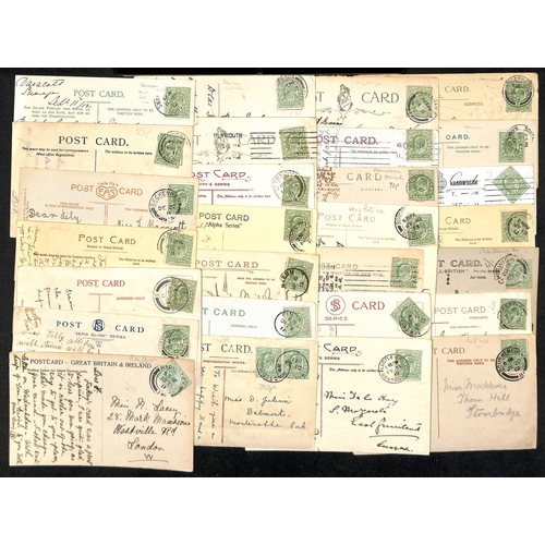 63 - 1911-12 KEVII ½d on picture postcards, virtually all Harrison printings, various shades, includ... 