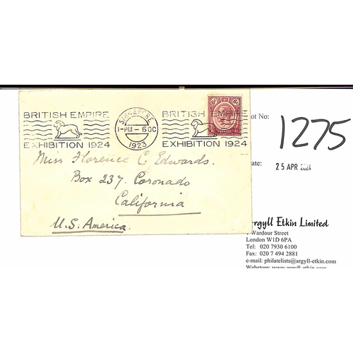 British Empire Exhibition. 1923 (Oct) Cover to USA franked 6c ...