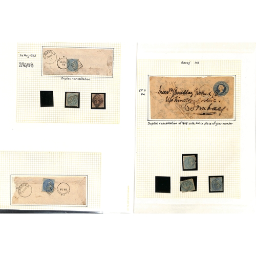 635 - 1859-74 Covers, mainly franked ½a, with Cooper type 4 numeral obliterators or duplex cancels (4... 