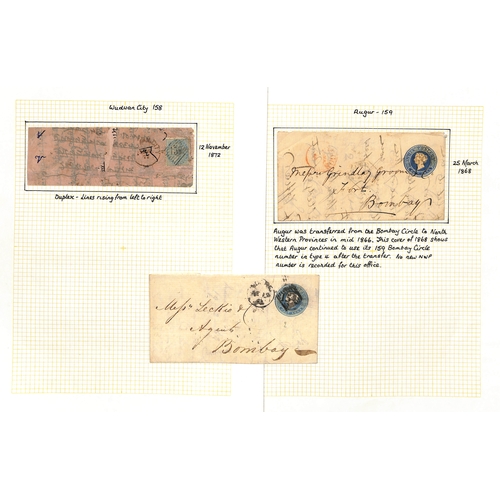 635 - 1859-74 Covers, mainly franked ½a, with Cooper type 4 numeral obliterators or duplex cancels (4... 