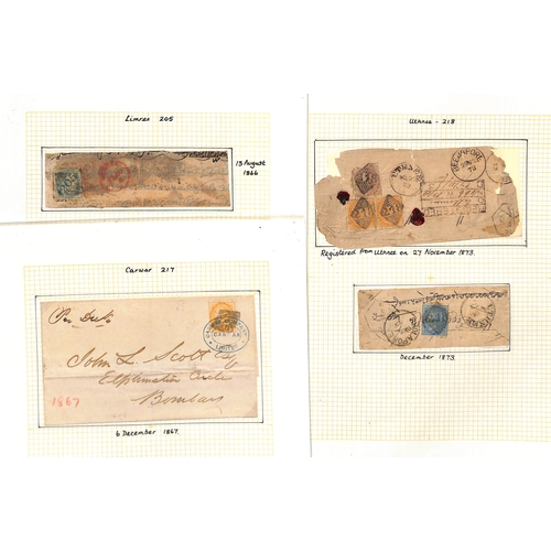 635 - 1859-74 Covers, mainly franked ½a, with Cooper type 4 numeral obliterators or duplex cancels (4... 