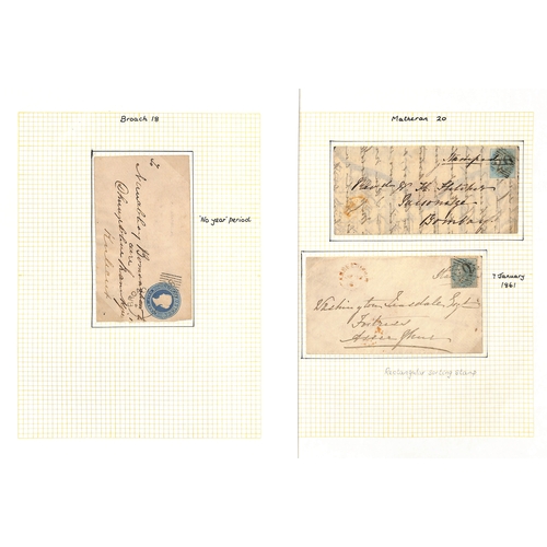 635 - 1859-74 Covers, mainly franked ½a, with Cooper type 4 numeral obliterators or duplex cancels (4... 