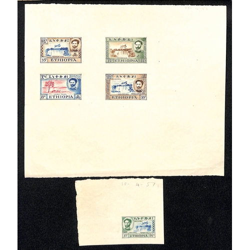 535 - 1957 Unadopted stamp size handpainted essays from the papers of Bradbury Wilkinson engraver Derek Fr... 