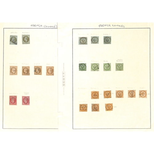 552 - French Colonies. 1859-77 Used issues, collected for the cancellations, various lozenge and c.d.s typ... 