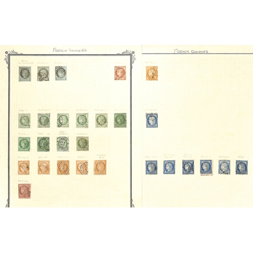 552 - French Colonies. 1859-77 Used issues, collected for the cancellations, various lozenge and c.d.s typ... 