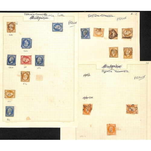 552 - French Colonies. 1859-77 Used issues, collected for the cancellations, various lozenge and c.d.s typ... 