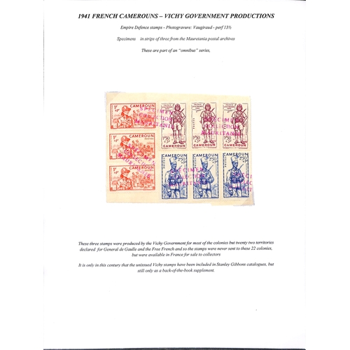 553 - Cameroons. 1941 Vichy issues comprising Air set of eleven, Empire Defence set of three and Petain pa... 