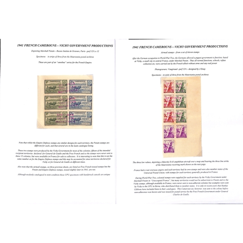 553 - Cameroons. 1941 Vichy issues comprising Air set of eleven, Empire Defence set of three and Petain pa... 