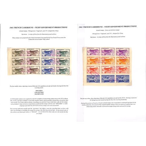 553 - Cameroons. 1941 Vichy issues comprising Air set of eleven, Empire Defence set of three and Petain pa... 