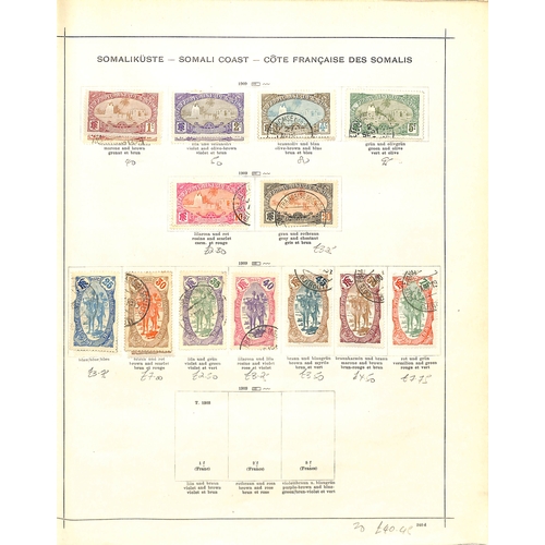 555 - French Somali Coast. 1902-66 Mint and used collection in an album including inverted centres, proofs... 