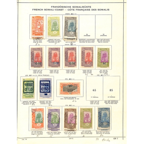 555 - French Somali Coast. 1902-66 Mint and used collection in an album including inverted centres, proofs... 