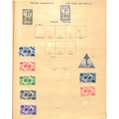 555 - French Somali Coast. 1902-66 Mint and used collection in an album including inverted centres, proofs... 