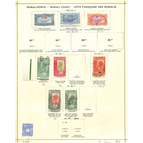 555 - French Somali Coast. 1902-66 Mint and used collection in an album including inverted centres, proofs... 