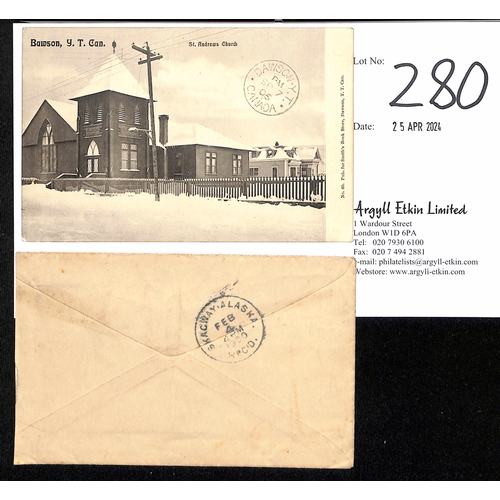 280 - 1901 (June 2) Cover from San Francisco to Bonanza P.O, Yukon Territory, franked 2c, backstamped 