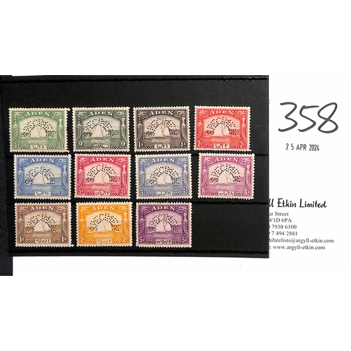 358 - 1937 ½a - 10r Set of twelve perfined 