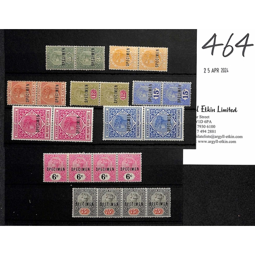 464 - 1899-1900 2c - 2r.25 Specimen set of nine, the 6c and 75c in horizontal strips of four, the other se... 