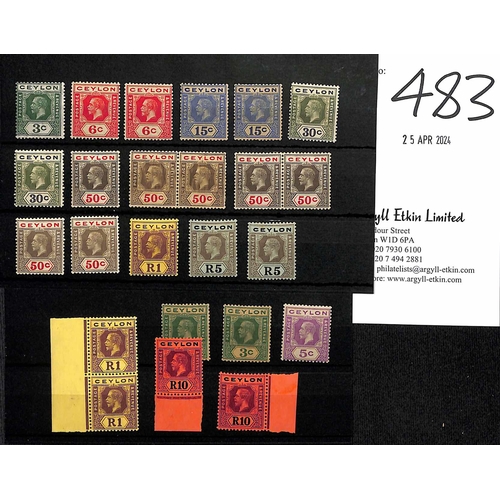 483 - 1912-25 Multiple Crown CA 3c - $10 mint all with watermark inverted, comprising 3c, 6c (2), 15c (2),... 