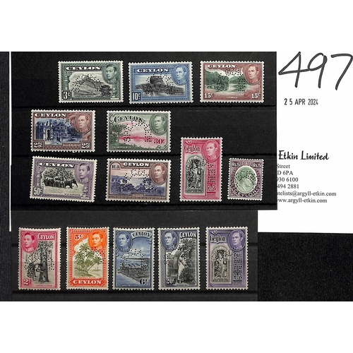 497 - 1938-49 2c - 5r Set of fourteen perfined 