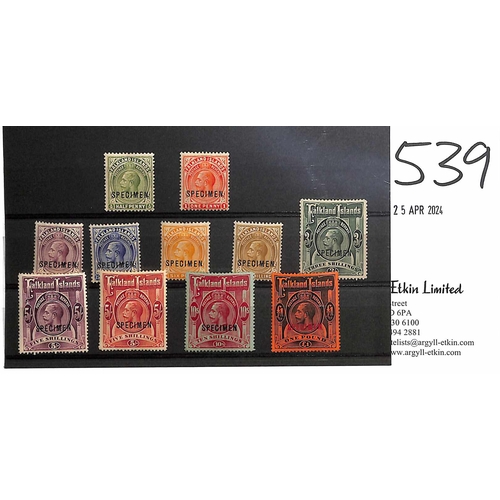 539 - 1912-20 ½d - £1 Set of eleven overprinted 